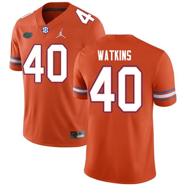 NCAA Florida Gators Jacob Watkins Men's #40 Nike Orange Stitched Authentic College Football Jersey SMG1364QP